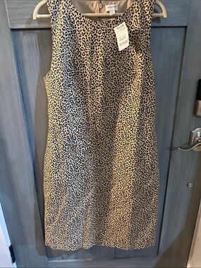 J. Crew Leopard Print Shift Dress in Beige and Black